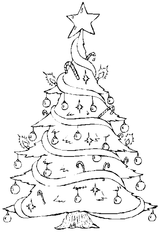 Coloriage Un Dessin De Sapin De Noël Decore A Colorier - Sapin Noël à imprimer
